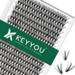 Lash Clusters 300pcs Individual Lashes 30D 0.07D Curl 18mm DIY Eyelash Extension KEYYOU Large Tray Volume Soft&Natural Cluster Lashes(30D-0.07D,18