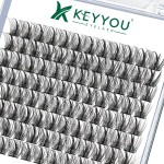 Lash Clusters,96 Pcs Cluster Lashes D Curl 16mm DIY Lash Extensions Eyelash Clusters,KEYYOU Volume Wispy Individual Lashes Soft&Comfortable Easy DIY at Home(Y09,D-16mm)