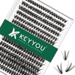 Lash Clusters 300pcs Individual Lashes 50D 0.07D Curl 9-18MIX DIY Eyelash Extension KEYYOU Large Tray Volume Soft&Natural Cluster Lashes(50D-0.07D,9-18MIX