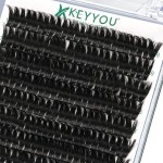 Lash Clusters,96 Pcs Cluster Lashes D Curl 18mm DIY Lash Extensions Eyelash Clusters,KEYYOU Volume Wispy Individual Lashes Soft&Comfortable Easy DIY at Home(Y10,D-18mm)