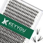 Lash Clusters 300pcs Individual Lashes 30D 0.07D Curl 9-18MIX DIY Eyelash Extension KEYYOU Large Tray Volume Soft&Natural Cluster Lashes(30D-0.07D,9-18MIX
