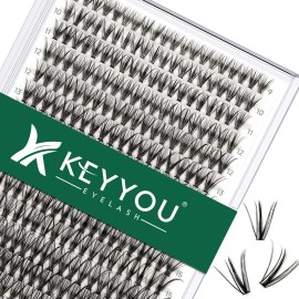 Lash Clusters 300pcs Individual Lashes 30D 0.07D Curl 9-18MIX DIY Eyelash Extension KEYYOU Large Tray Volume Soft&Natural Cluster Lashes(30D-0.07D,9-18MIX