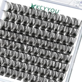 Lash Clusters,96 Pcs Cluster Lashes D Curl 16mm DIY Lash Extensions Eyelash Clusters,KEYYOU Volume Wispy Individual Lashes Soft&Comfortable Easy DIY at Home(Y13,D-16mm)