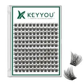 Lash Clusters,96 Pcs Cluster Lashes Y13 D Curl 12mm DIY Lash Extensions Eyelash Clusters,KEYYOU Volume Wispy Individual Lashes Soft&Comfortable Easy DIY at Home(Y13,D-12mm)
