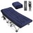 Fragess Portable Camping Cot, Sleeping Cot for Adult, 28 Extra Wide Heavy Duty Folding Cot Max Load 600LBS with Thick Mattress, Portable Camping Bed for Camp Outdoor/Office, Home Nap (Blue)
