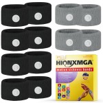 HIONXMGA 6 Pairs Motion Sickness Bands - Natural Anti Nausea Acupressure Wristbands for Morning & Motion Sickness Relief - Ideal for Car, Cruise & Flight Travel - for Adults and Kids