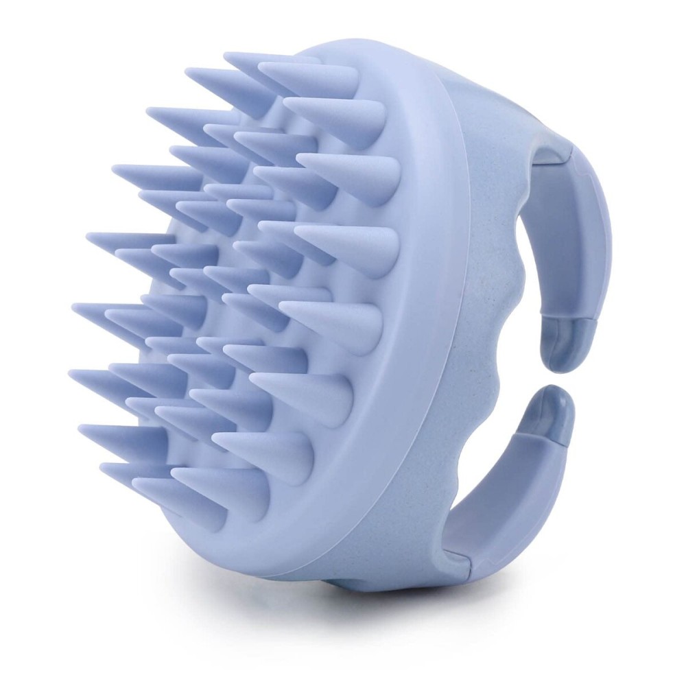 Silicone Hair Scalp Massager Shampoo Brush Scalp Scrubber Hair Washing Brush Exfoliating Brush Head Scrubber for Shower - Blue