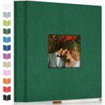 Artfeel Photo Album Self Adhesive Scrapbook Album for 3x5 4x6 5x7 8x10 Pictures,40 Pages Linen Cover with Display Window DIY Photo Book,Ideal Gifts for Family Travel Wedding Baby