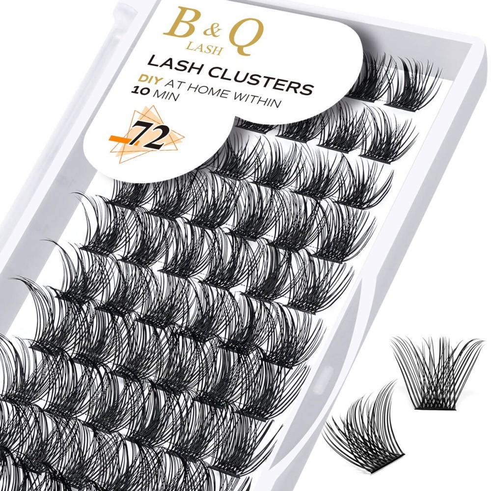 Lash Clusters B56 D Curl 8-16MIX DIY Lash Extensions 72 Clusters Lashes D Curl B&Qaugen Wispy Volume Lashes Eyelash Clusters Extensions Individual Lashes Cluster DIY at Home (B56,D-8-16MIX)