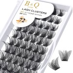 Lash Clusters B56 D Curl 8-16MIX DIY Lash Extensions 72 Clusters Lashes D Curl B&Qaugen Wispy Volume Lashes Eyelash Clusters Extensions Individual Lashes Cluster DIY at Home (B56,D-8-16MIX)