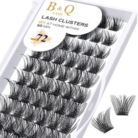 Lash Clusters B56 D Curl 8-16MIX DIY Lash Extensions 72 Clusters Lashes D Curl B&Qaugen Wispy Volume Lashes Eyelash Clusters Extensions Individual Lashes Cluster DIY at Home (B56,D-8-16MIX)