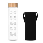 RNCKUUE 1 Liter Glass Water Bottles - 32 oz Large Borosilicate Reusable Glass Drinking Bottle, Wide Mouth With Bamboo Lid