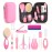 Baby Healthcare and Grooming Kit, Baby Safety Set Newborn Nursery Health Care Set with Hair Brush Scale Measuring Spoon Nail Clippers (Pink 17 in 1)
