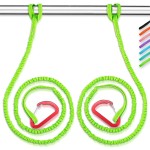 OCEANBROAD Kayak Paddle Leash with D-Ring Stretchable Bungee Strap Lanyard Rope for SUP Kayaking Boating Canoeing Fishing Pole Rod 4-7 Feet Green 2 Pack