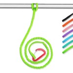 OCEANBROAD Kayak Paddle Leash with D-Ring Stretchable Bungee Strap Lanyard Rope for SUP Kayaking Boating Canoeing Fishing Pole Rod 4-7 Feet Green 1 Pack