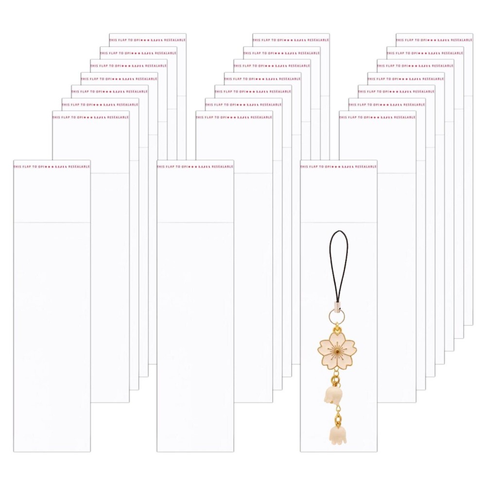 BornFeel Long Cellophane Bags 2\'\' x 6 100pcs Clear Adhesive Cello Baggies Self Sealing OPP Bags 1mil for Candy Gifts Favors Pen Key Chain Jewelery Samples