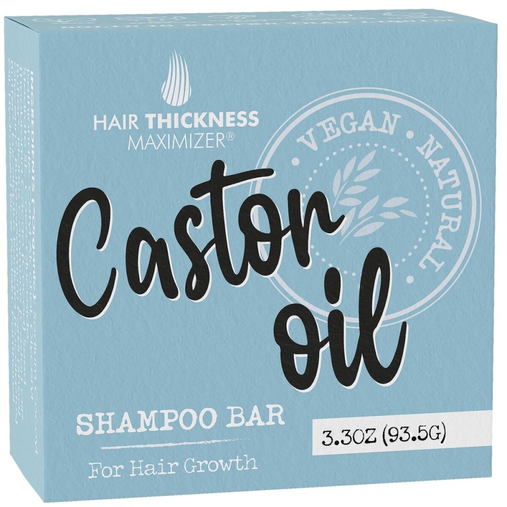 Castor Oil Shampoo Bar for Hair Growth. Eco-Friendly, No Harsh Chemicals, Color Safe, pH Balanced. Solid Shampoo Bar Equal To 3 Liquid Bottles. Zero Plastic, USA Made, Strengthening & Dry Hair Relief