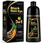 YOURTONE Black Hair Dye Shampoo 3 in 1 for Gray Hair Coverage, Hair Color Shampoo for Women Men, Herbal Ingredients Champu Para Pintar el Cabello (16.9 Oz)