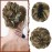 SOFEIYAN Claw Clip Messy Bun Hair Piece Wavy Curly Hair Bun Clip in Claw Chignon Ponytail Hairpieces Synthetic Tousled Updo Hair Extensions Scrunchie Hairpiece for Women, Brunette Mixed Ash Blonde