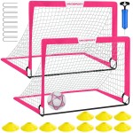 Kids Soccer Goals for Backyard Set - 2 of 4\' x 3\' Portable Soccer Goal Training Equipment, Pop Up Toddler Soccer Net with Soccer Ball, Soccer Set for Kids and Youth Games, Sports