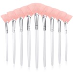 9 Pieces Facial Fan Mask Brushes, Soft Facial Applicator Brushes Tools for Peel Glycolic Makeup for Mud Cream(Pink, White)