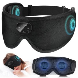 LC-dolida Sleep Headphones, White Noise Bluetooth Sleep Mask 3D Wireless Eye Mask for Sleeping, Sleep Mask with Bluetooth Headphones for Side Sleepers Travel Yoga, Cool Gifts for Men Women
