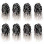 Bileaf 6 Inch Passion Twist Crochet Hair for Women Pre Looped Passion Twist Hair 8 Packs, Pre-Twisted Short Crochet Passion Twists Bohemian Braiding Hair Crochet Twist Hair for Girls T-Gray