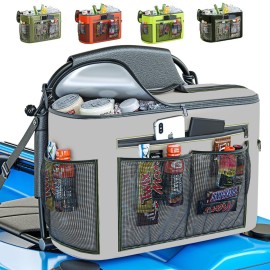 TidyFriend Kayak Cooler Behind Seat, Waterproof Cooler for Kayaking, Compatible with Lawn Chair Style Seats, Stores Drinks and Keeps Them Cool All Day (Grey)