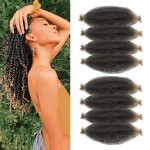 24 Inch Pre-Separated Springy Afro Twist Hair 8 Packs Black Pre-Fluffy Natural Curls are Perfect for Marley Crochet Hair Suitable for Black Women (1B/27, 12 Inch (Pack of 8))