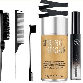 7 Pcs Hair Wax and Edge Control Set for Women - Flyaway Styling Products Includes Wax Stick, Hair Finishing Stick, Comb, Elastic Bands for Wig Edges