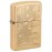 Zippo Lighter: Eagle and American Flag, Engraved - High Polish Brass 81394