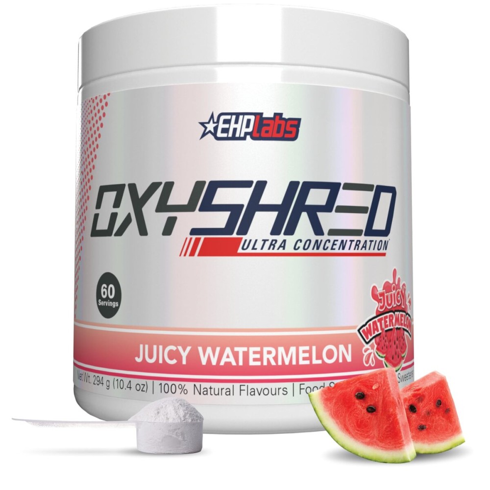 EHP Labs OxyShred Pre Workout Powder - Preworkout Powder with L Glutamine & Acetyl L Carnitine, Energy Boost Drink - Juicy Watermelon, 60 Servings