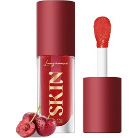 LANGMANNI Moisturizing Lip Oil,No-Sticky Lip Gloss Lip Balm Lip Care,Fruit Flavoured Lip Oil For Dry Lip\'s Moisturizing Hydrating And Nourishing ((Cherry))