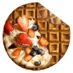 Bnuitland Waffle Funny Blanket, 300 GSM Double Sided Giant Realistic Food Blanket with a Storage Bag, Novelty Gift for Adults and Kids, Super Soft Flannel