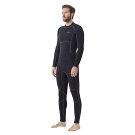 Hevto Men Wetsuits 3/2mm Neoprene Back Zip Fullsuit Wet Suit Keep Warm for Surfing Swimming SUP Snorkeling Diving (M2F-Black, MT)