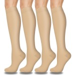 Aoliks Plus Size Compression Socks for Women & Men Wide Calf,Support Knee High Socks for Pregnancy Flying(XXL)