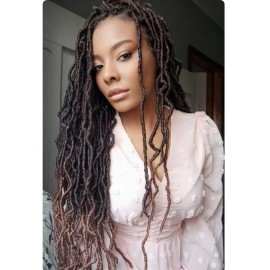 6 Packs Soft Locs Crochet Hair Pre Looped 18 Inch Faux Locs Crochet Braids Goddess Locs Dreadlocs Synthetic Hair For Black Women (1B/27, 18 Inch (Pack of 6))