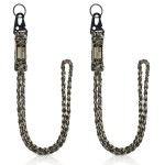Frienda 2 Set Heavy Duty Paracord Lanyard Necklace Whistles Strap Braided 550 Keychain Lanyard for Outdoor Activities (Vintage Camouflage)