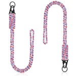 Frienda 2 Set Heavy Duty Paracord Lanyard Necklace Whistles Strap Braided 550 Keychain Lanyard for Outdoor Activities (Red, Blue, White)