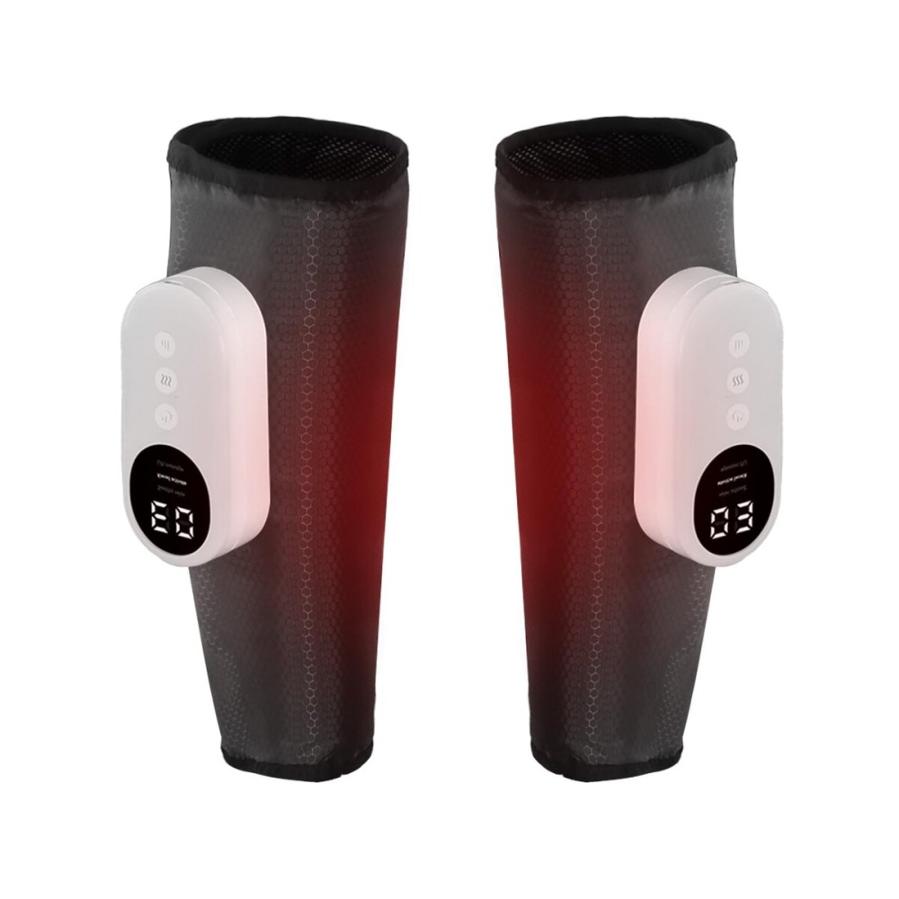 LINGTENG Calf Air Compression Massager for Circulation and Pain Relief, Leg Massager with Heat, Relieve Fatigue, Help for Edema and Varicose Veins, Gifts (Calf: Within 22.5 inches)