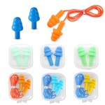 Ear Plugs for Swimming, Soft Ear Plugs for Sleeping Noise Cancelling, Reusable Ear Plug for Noise Reduction, Ear Protection, Silicone Earplugs for Swimming, Sleeping, Snoring, Work, Concerts, 6 Pairs