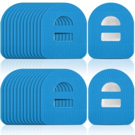 Nuanchu 50 Pieces 5 Adhesive Patches Compatible with Omnipod Waterproof & Sweatproof Pre-Cut Medical Tape Diabetic Sensor Covers Continuous Glucose Monitor Protection(Blue)