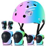 JEEFREE Adjustable Color Gradient Toddler Kids Bike Helmet for 3-5-8-14+Ages Girls Boys.Skateboard Bicycle Toddler Helmet 2-4 Years for Multi-Sports Cycling Scooter Inline Roller Skates Rollerblading