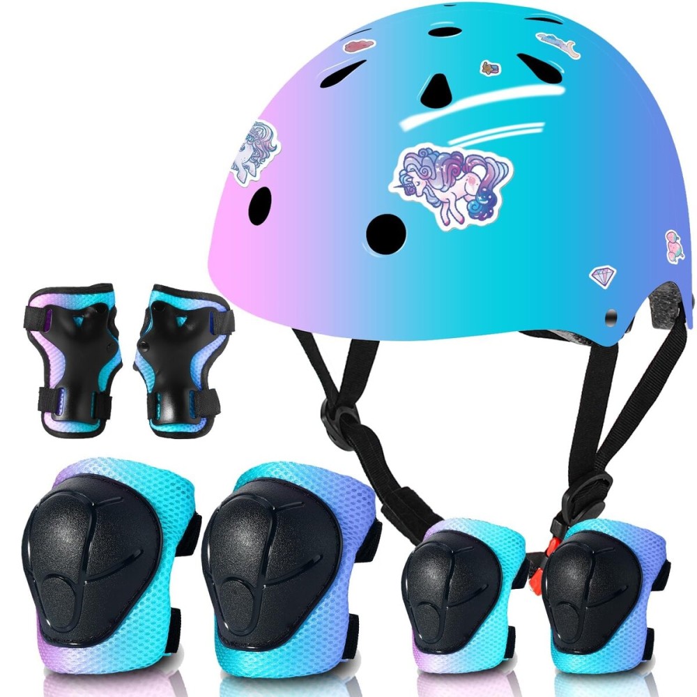 JEEFREE Adjustable Color Gradient Toddler Kids Bike Helmet for 3-5-8-14+Ages Girls Boys.Skateboard Bicycle Toddler Helmet 2-4 Years for Multi-Sports Cycling Scooter Inline Roller Skates Rollerblading