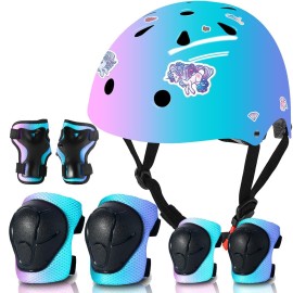JEEFREE Adjustable Color Gradient Toddler Kids Bike Helmet for 3-5-8-14+Ages Girls Boys.Skateboard Bicycle Toddler Helmet 2-4 Years for Multi-Sports Cycling Scooter Inline Roller Skates Rollerblading