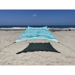 Neso Portable Beach Tent Sun Shelter with Sand Anchor - Lightweight Beach Shade Canopy - Easy Setup for Family Outings - Patented Reinforced Corners - UPF 50+ Sun Protection - 7 x 7ft - Swells