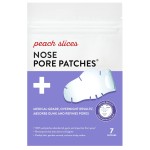 Peach Slices - Nose Pore Patches (7 ct) - Overnight Blackhead Remover - Pore Strips - Absorbs Gunk - Thin, Flexible & Painless - Hydrocolloid Patches - Vegan & Cruelty Free - Korean Skin Care & Beauty