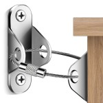 Ougourim Furniture Anchors (10 Packs) Anti Tip Furniture Anchors for Baby Proofing, Furniture Wall Anchor Earthquake Straps for Furniture Dresser Wall Safety Anchor Furniture Fasteners to Wall, Silver