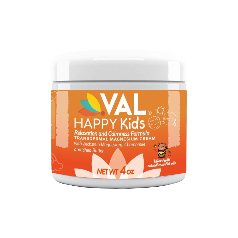 VAL Magnesium Cream for Kids | Relaxation for Daytime & Bedtime Routine | Gentle Zechstein Magnesium Chloride | Calm & Mood Support | with Chamomile, Shea Butter & Essential Oils | USA Made | 4oz