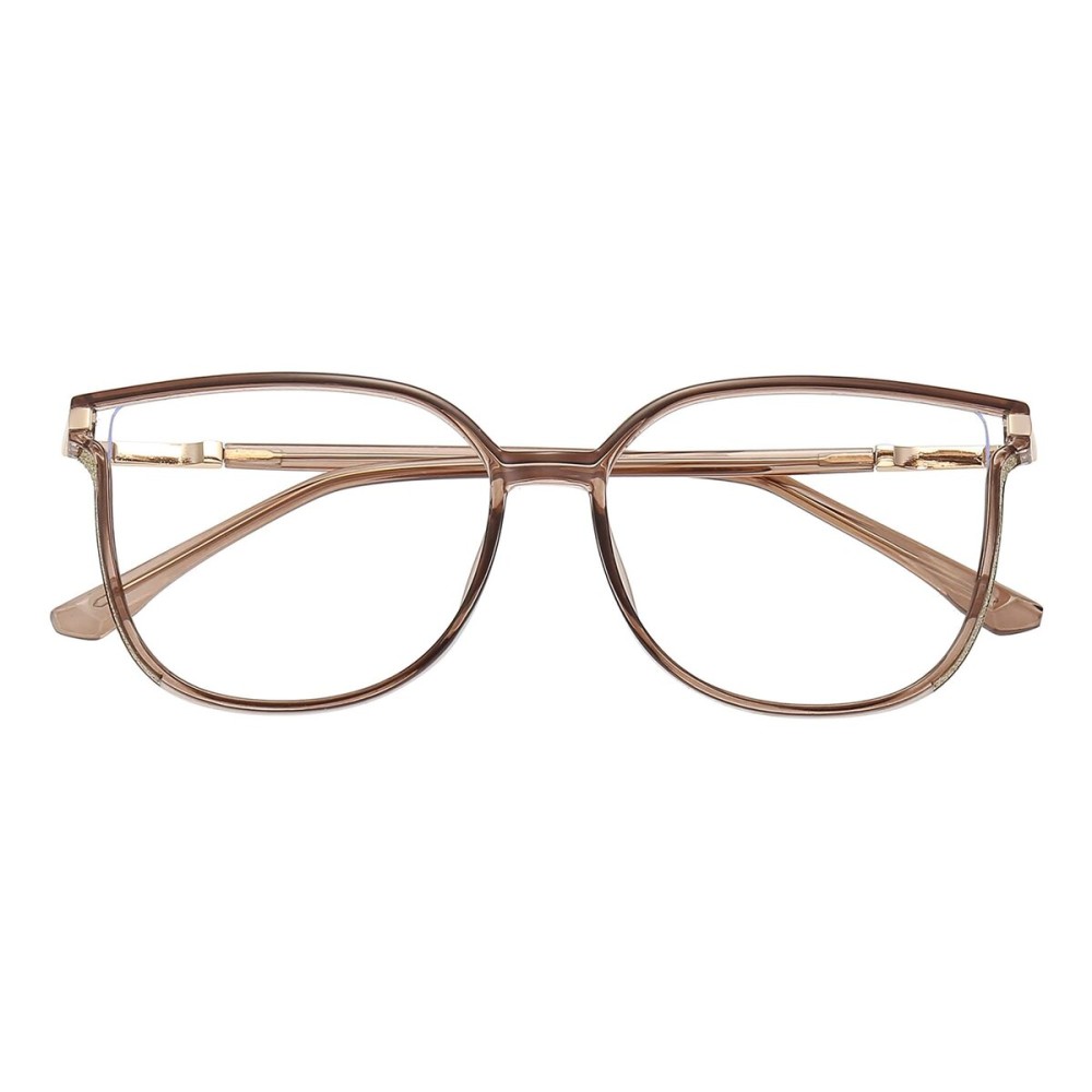 GUDVUE Blue Light Glasses For Woman, Computer Reading/Gaming/Phones Glasses, Anti Glare/UV400/Eye Strain, Champagne Pro